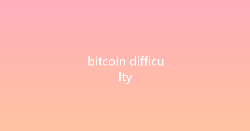bitcoin difficulty 